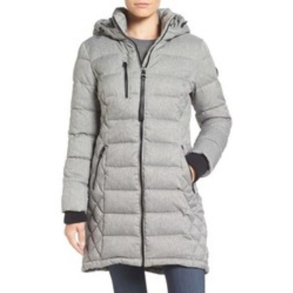 Guess Quilted Hooded Puffer Coat Size Small